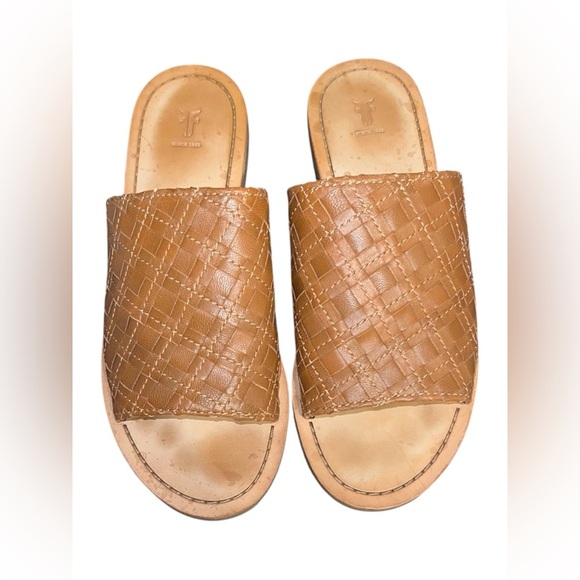 Frye Brown Woven Leather Sandals – Size 7 - Picture 1 of 7